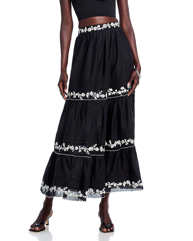 Farm Rio Embroidered Tiered Skirt