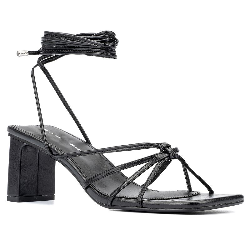 Fashion to Figure Lana Women's Wide Width Heeled Sandals, Size: 7 Wide, Black