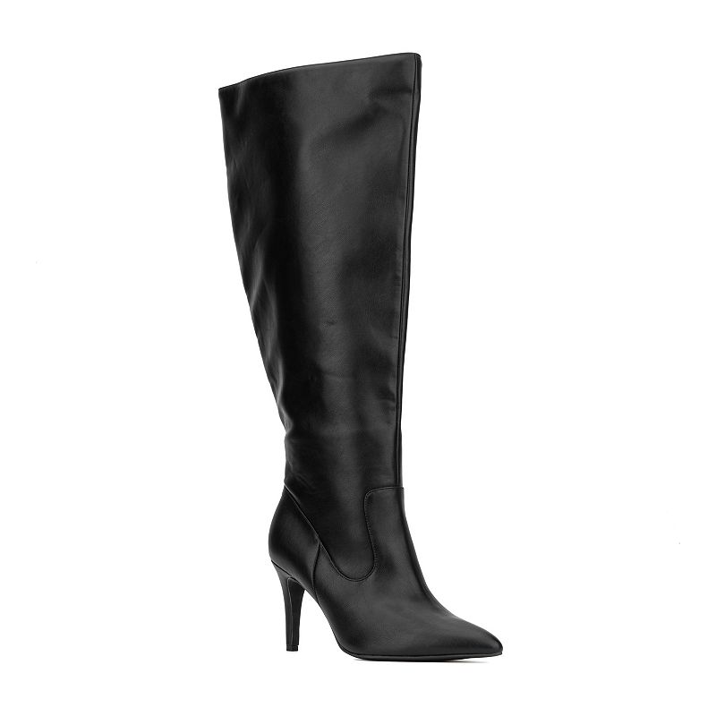 Fashion to Figure Lisette Women's Extra Wide Calf Knee-High Boots, Size: 9 Wide, Black