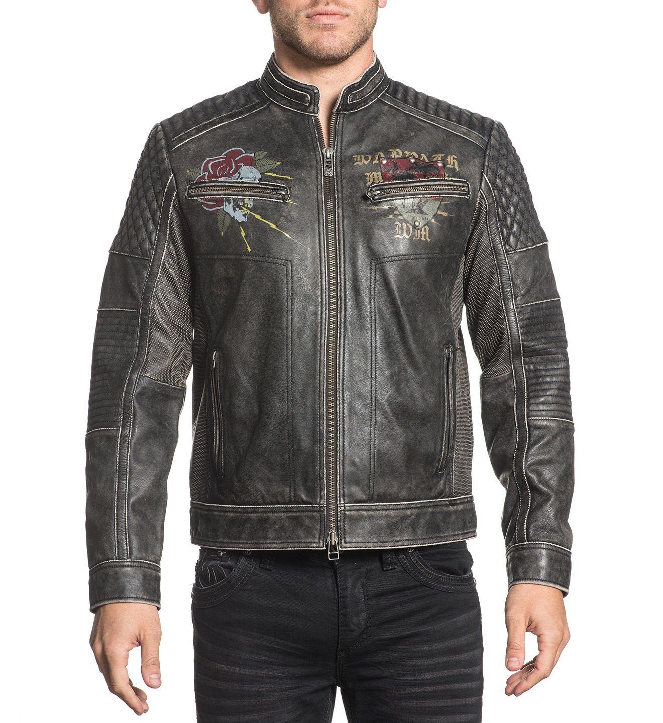 Fast Motors Jacket, BLACK VINTAGE WASH / S