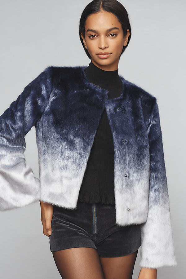 Faux-Fur Ombre Coat Jacket