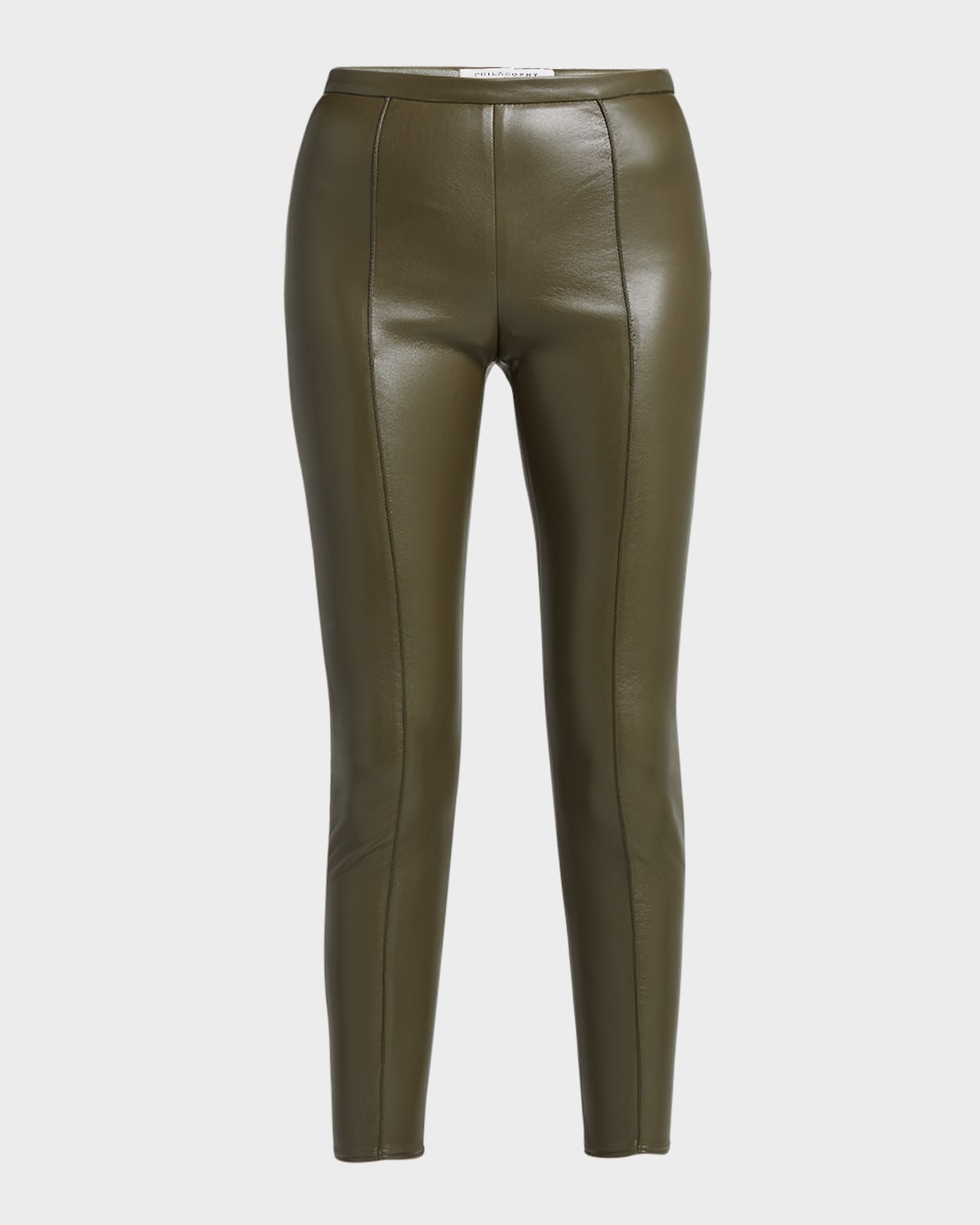 Faux Leather Skinny-Leg Ankle Trousers