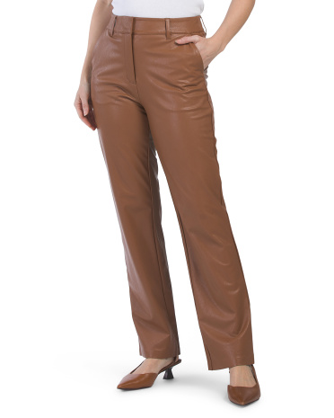 Faux Leather Trousers for Women | Leather/Viscose