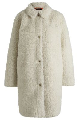 Faux-fur coat with chest pocket- White Women's Formal Coats size 4