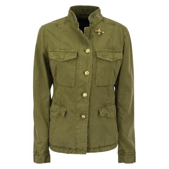 Fay Women Jackets Naw1948393Trr2 Military Green (Size Large)