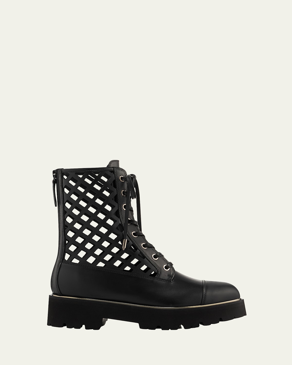 Fearless Perforated Leather Combat Boots