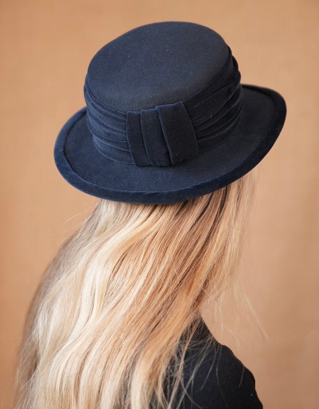 Felt Wool Hat With Velvet Ribbon/Made in Vienna