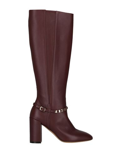 Ferragamo Triba Leather Knee-high Boots Woman Boot Red Size 8.5 Calfskin, Lambskin