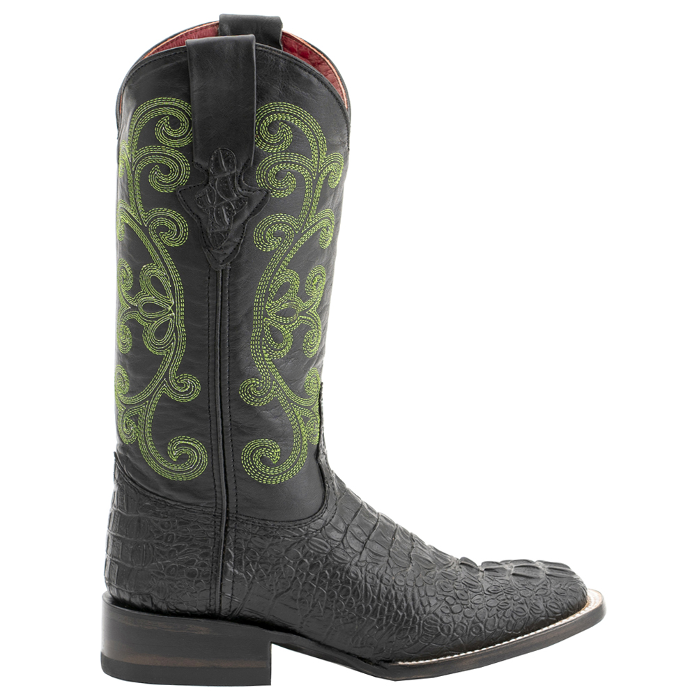 Ferrini Stampede Crocodile Embroidered Square Toe Cowboy Boots