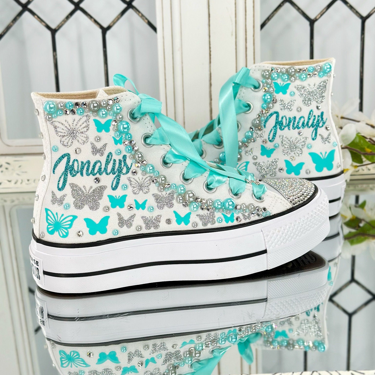 Fifteenth Birthday Converse Platform Sneakers, Quinceañera Shoes, Personalized Wedding Sweet 16 Mis Xv Años