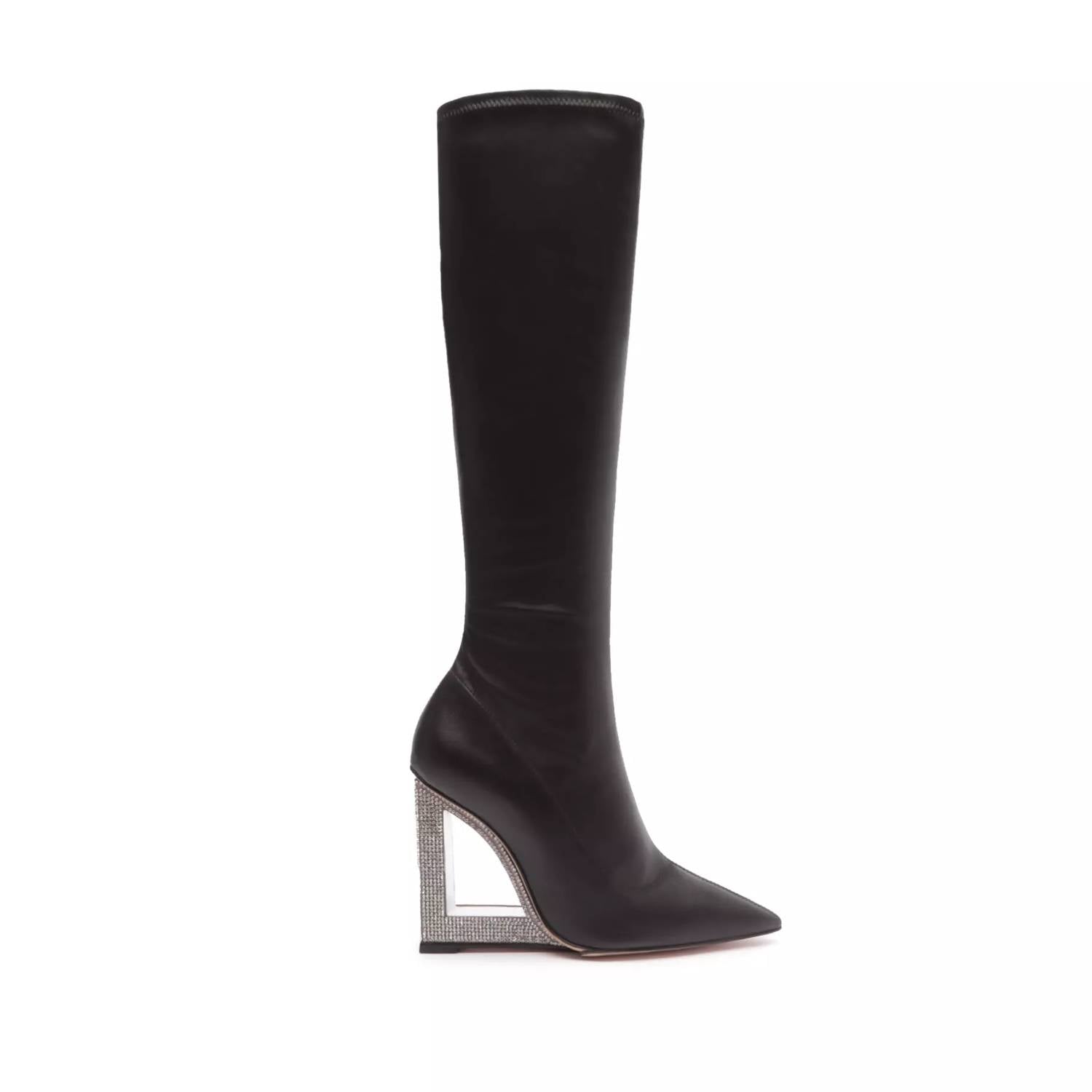 Filipa Pointed Toe Wedge Boots In Black