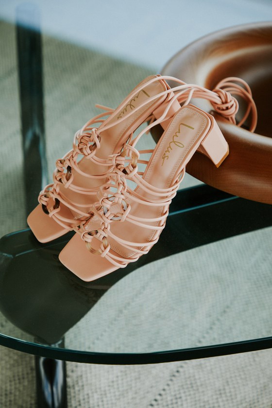 Finu Mauve Pink Lace-Up High Heel Sandals