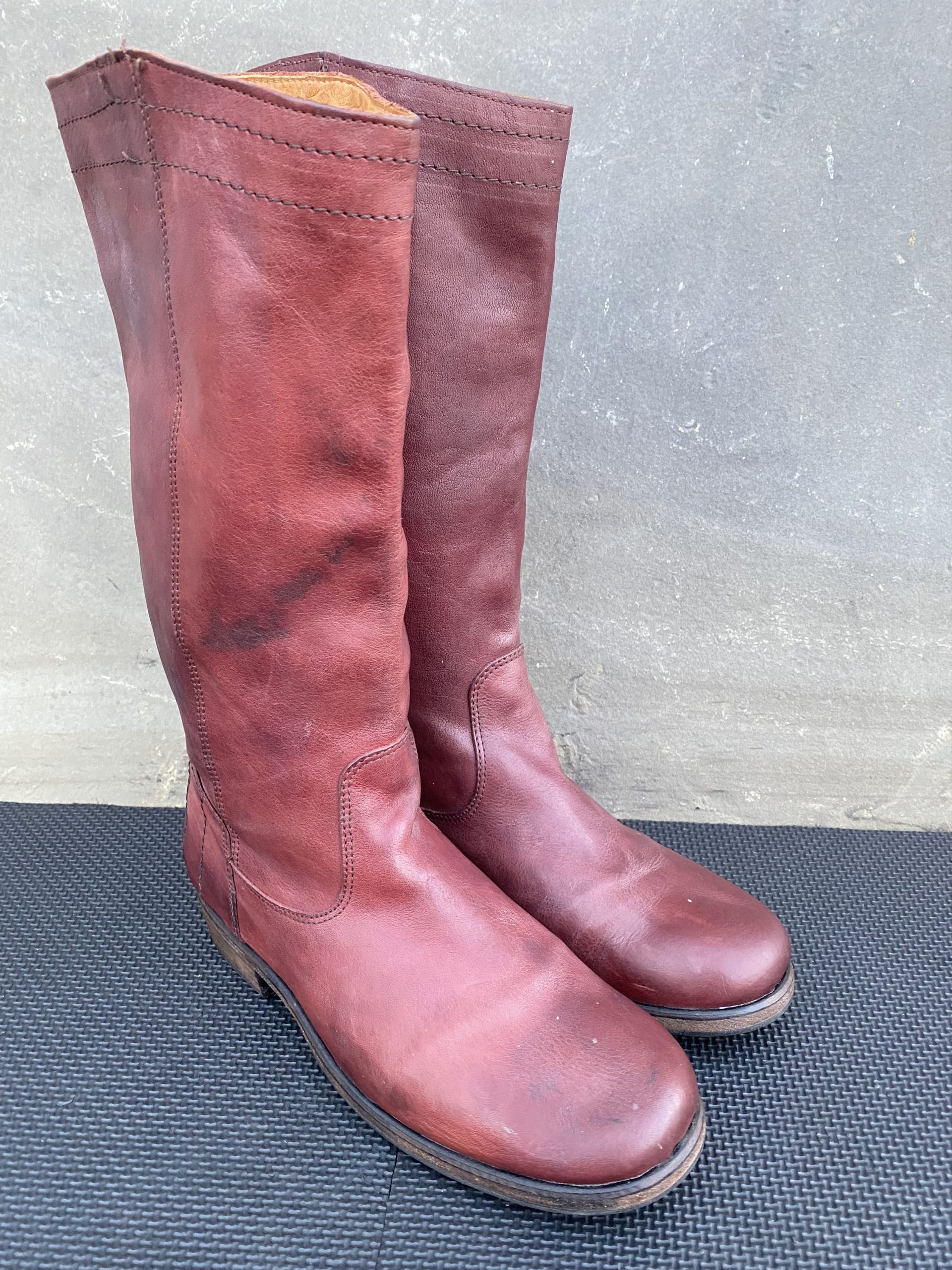 Fiorentini Baker Fiorentini + Baker Red Boots Tall Leather Us Women's Combat (Size 7.5)