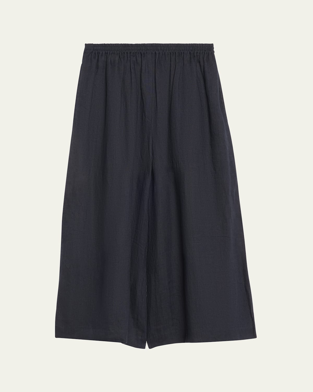 Flared Cropped Linen Trousers