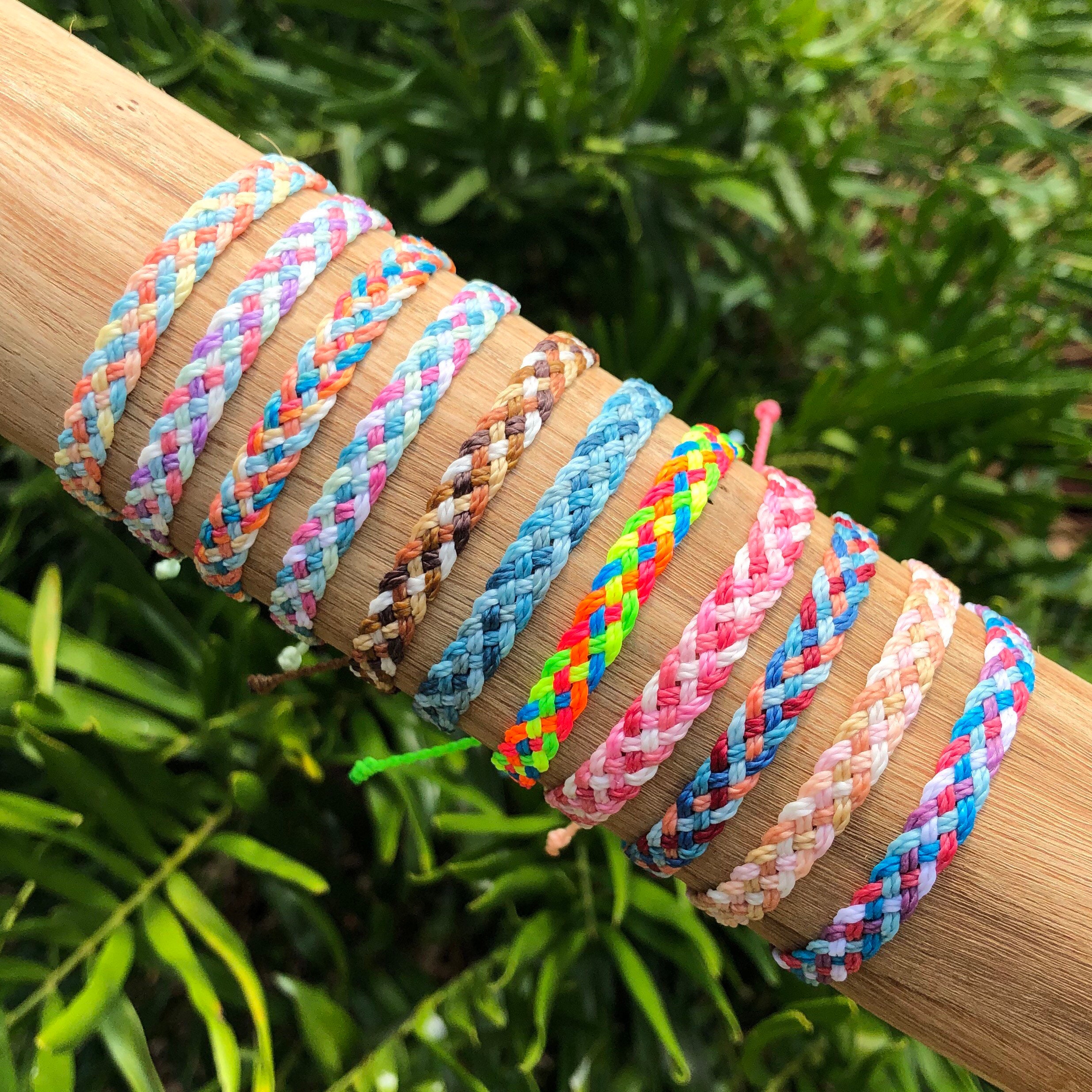 Flat Braid Bracelet Or Anklet // Waterproof Adjustable Wax Cord Surfer Beach Summer Jewelry, Boho Pool Swim Ocean Activewear Accessories