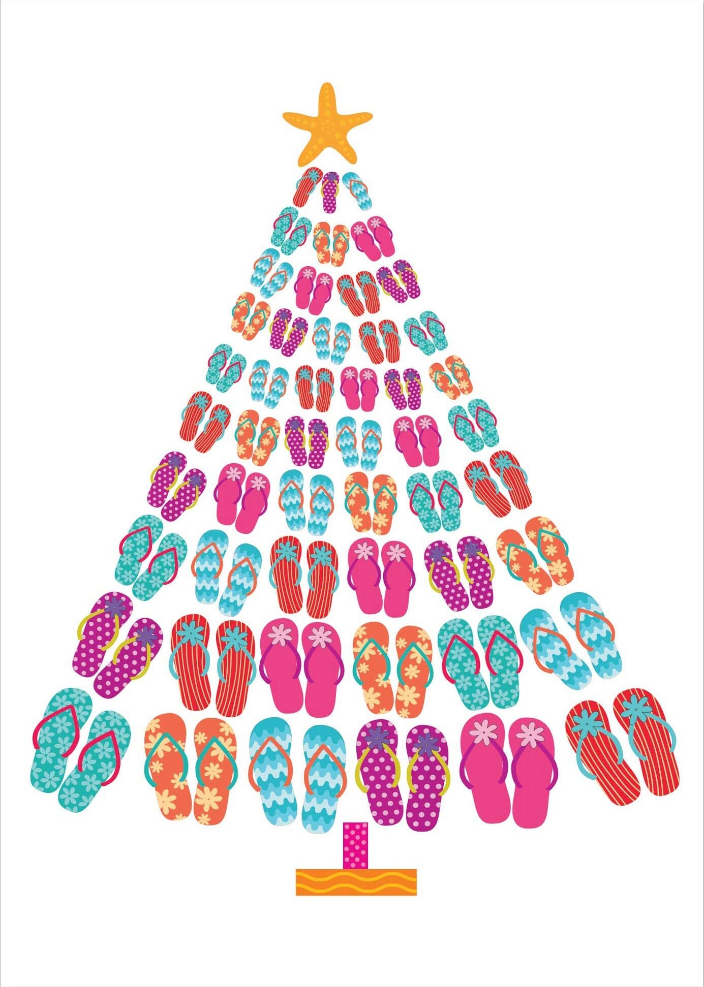 Flip-Flop Tree Large Boxed Holiday Cards