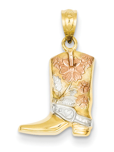 Floral Cowboy Boot Pendant