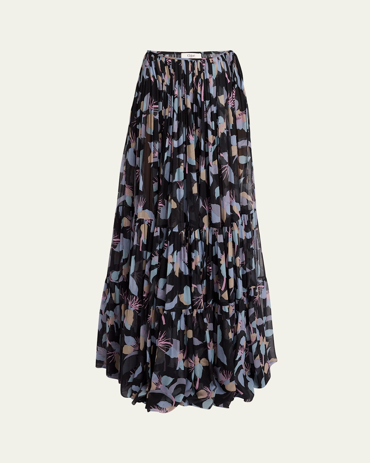 Floral Tiered Maxi Wrap Skirt