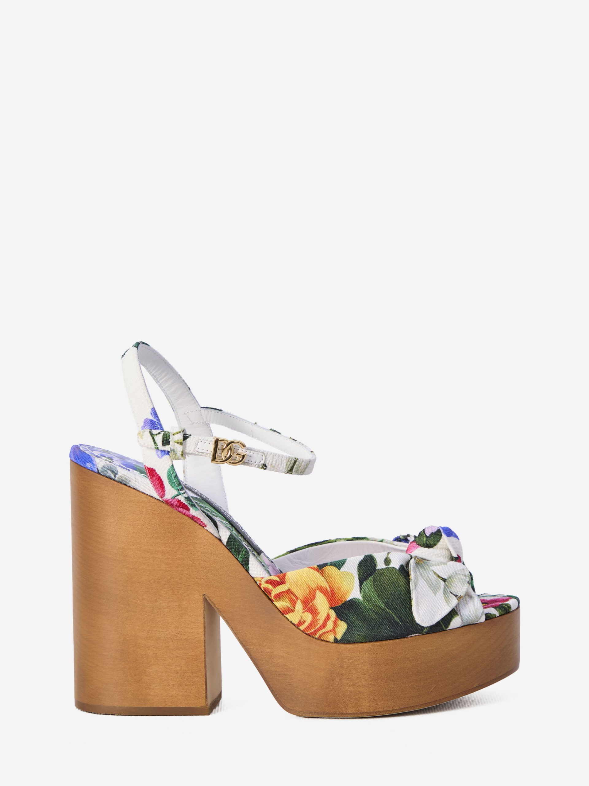 Floral platform sandals