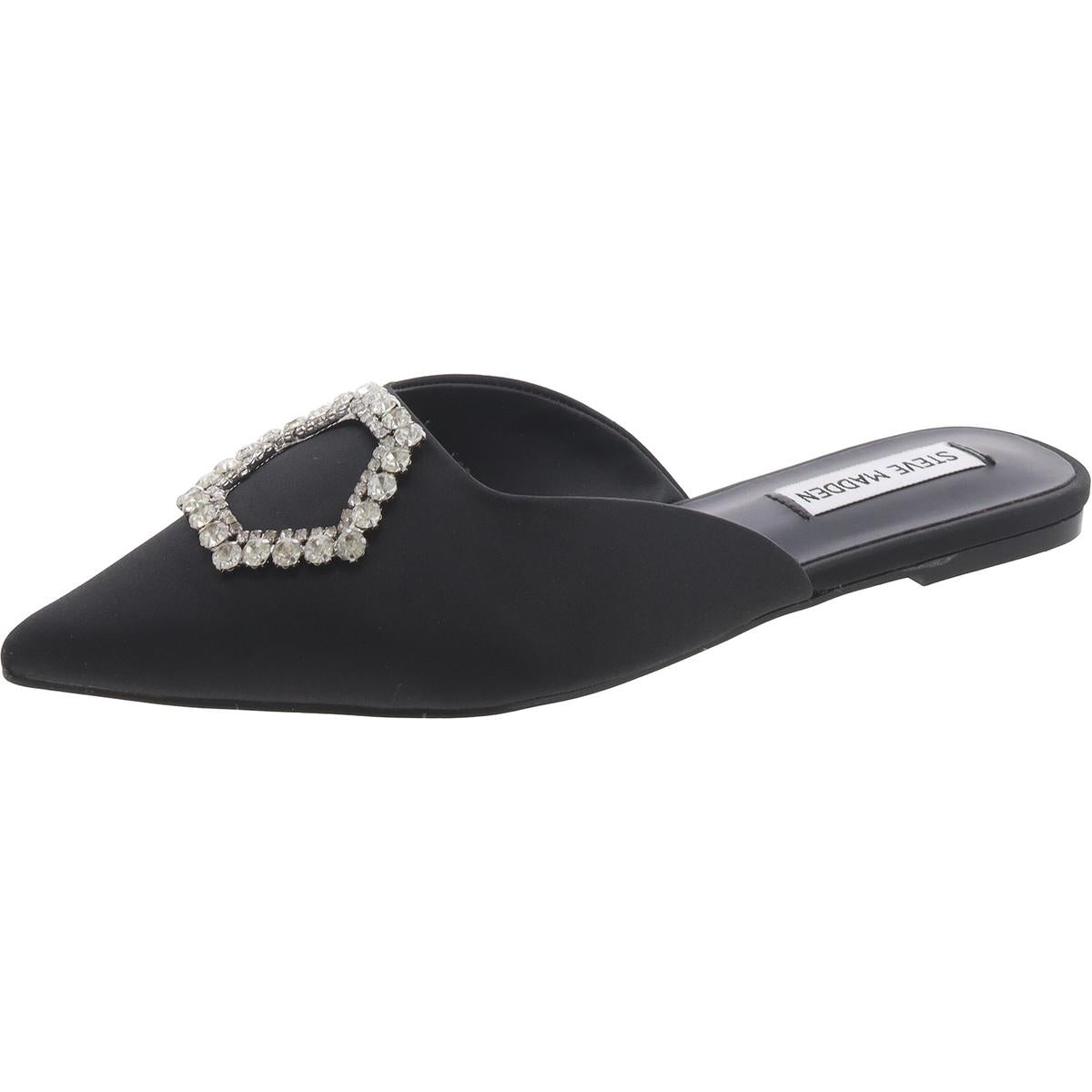 Flore Womens Satin Embellished Mules