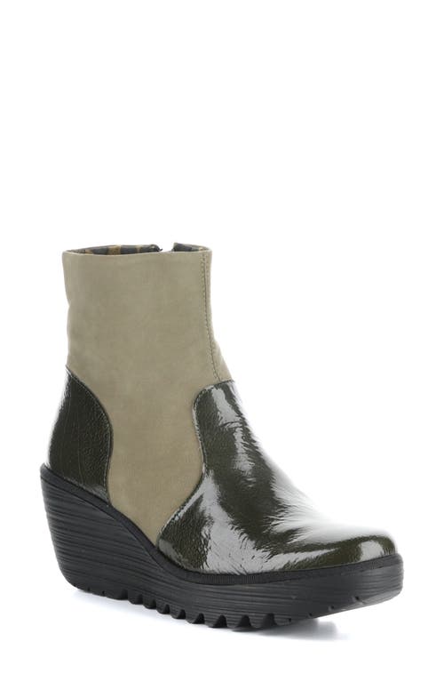 Fly London Yuxi Wedge Boot in Green/Khaki Rock at Nordstrom, Size 5Us