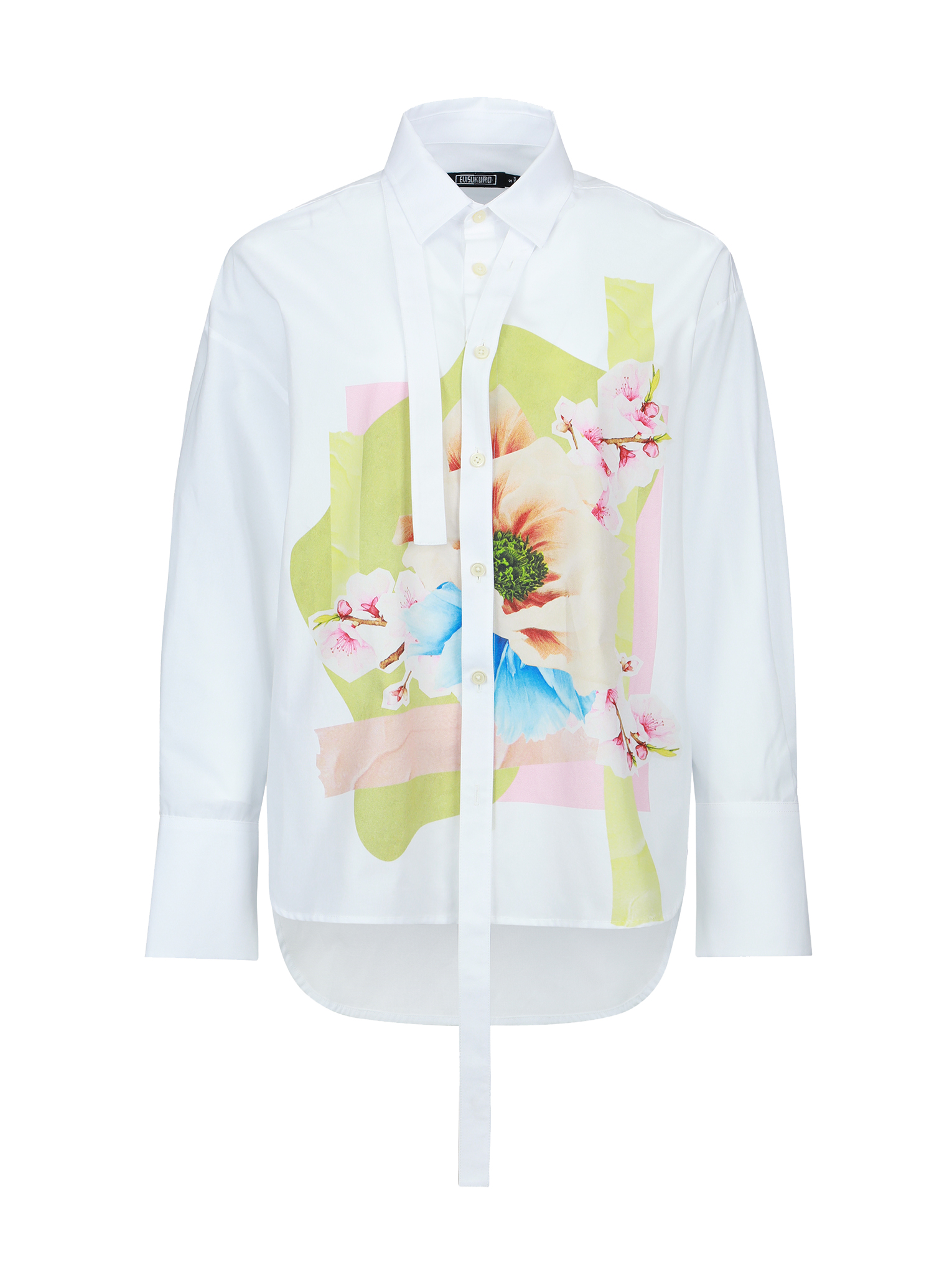 Foral Collage Print Oversized Shirt