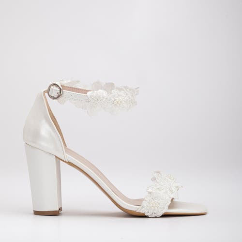 Forever & Always Shoes Dede Lace Bridal Heeled Sandals in Ivory at Nordstrom, Size 5.5