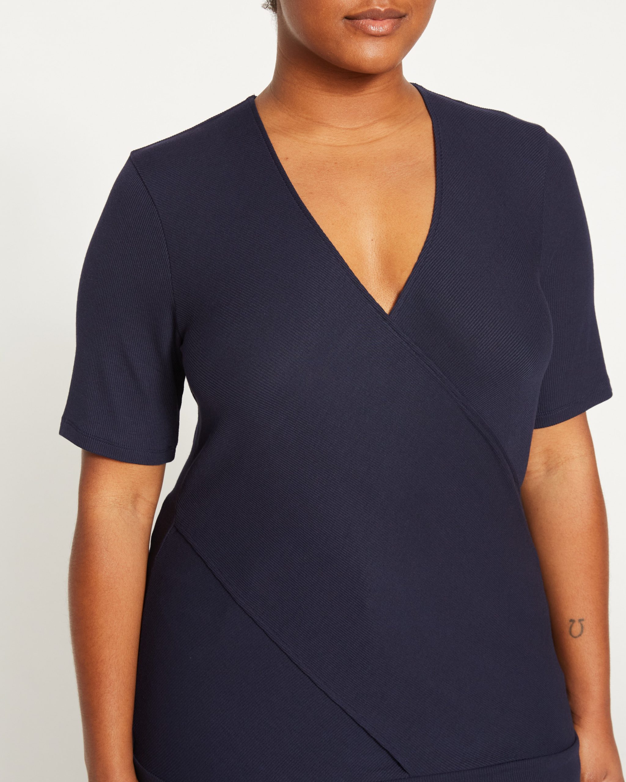 Form Rib Wrap Top - Midnight