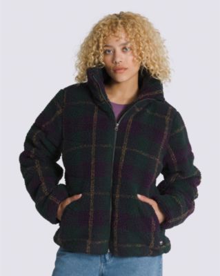 Foundry Plaid High Pile Puffer Jacket(Green Gables)