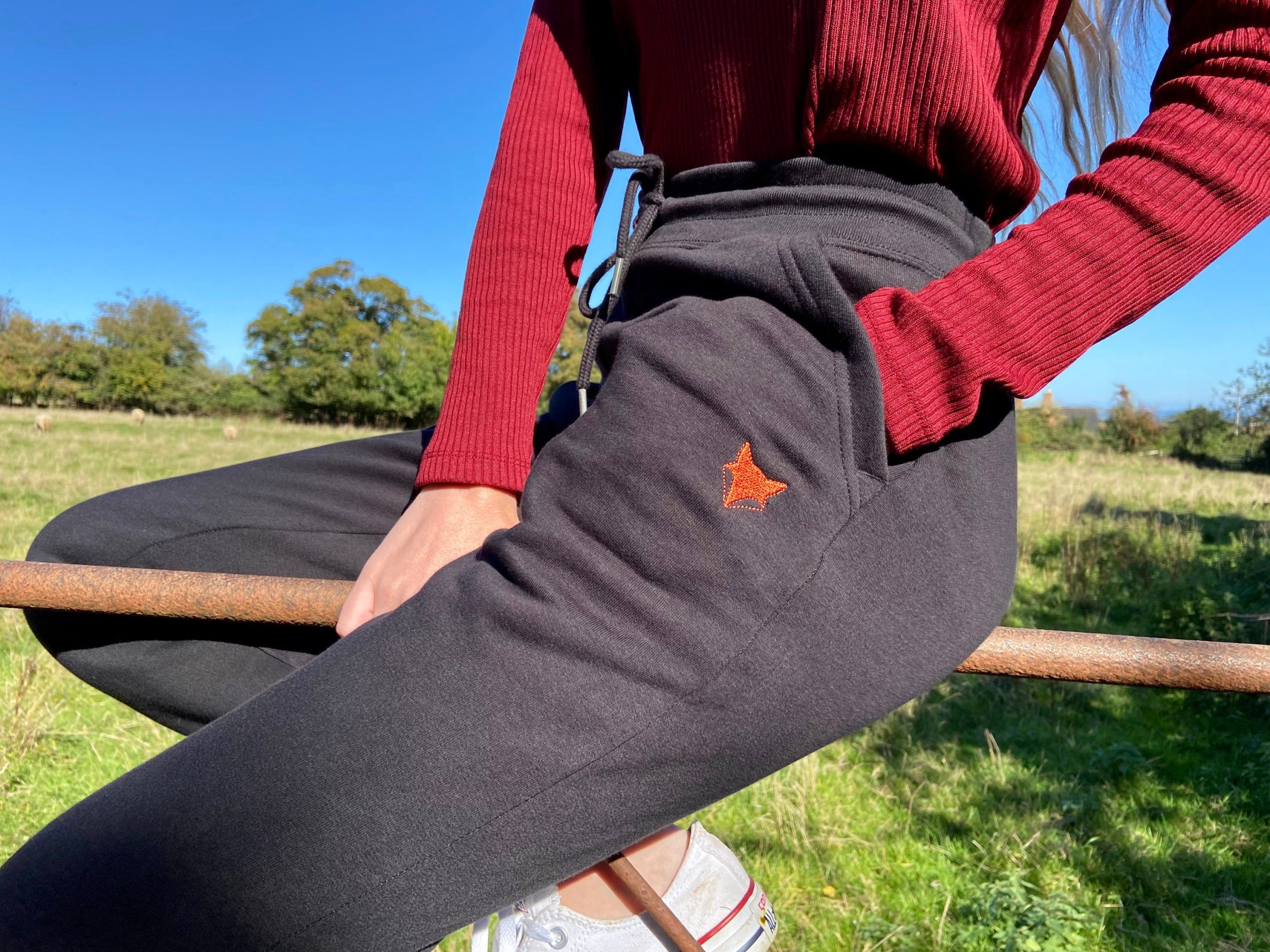 Fox Jogging Bottoms, Joggers, Sustainable, Embroidered, Soft Loungewear, Eco Friendly, Organic, Comfy, Pockets, Sweatpants, Work From Home