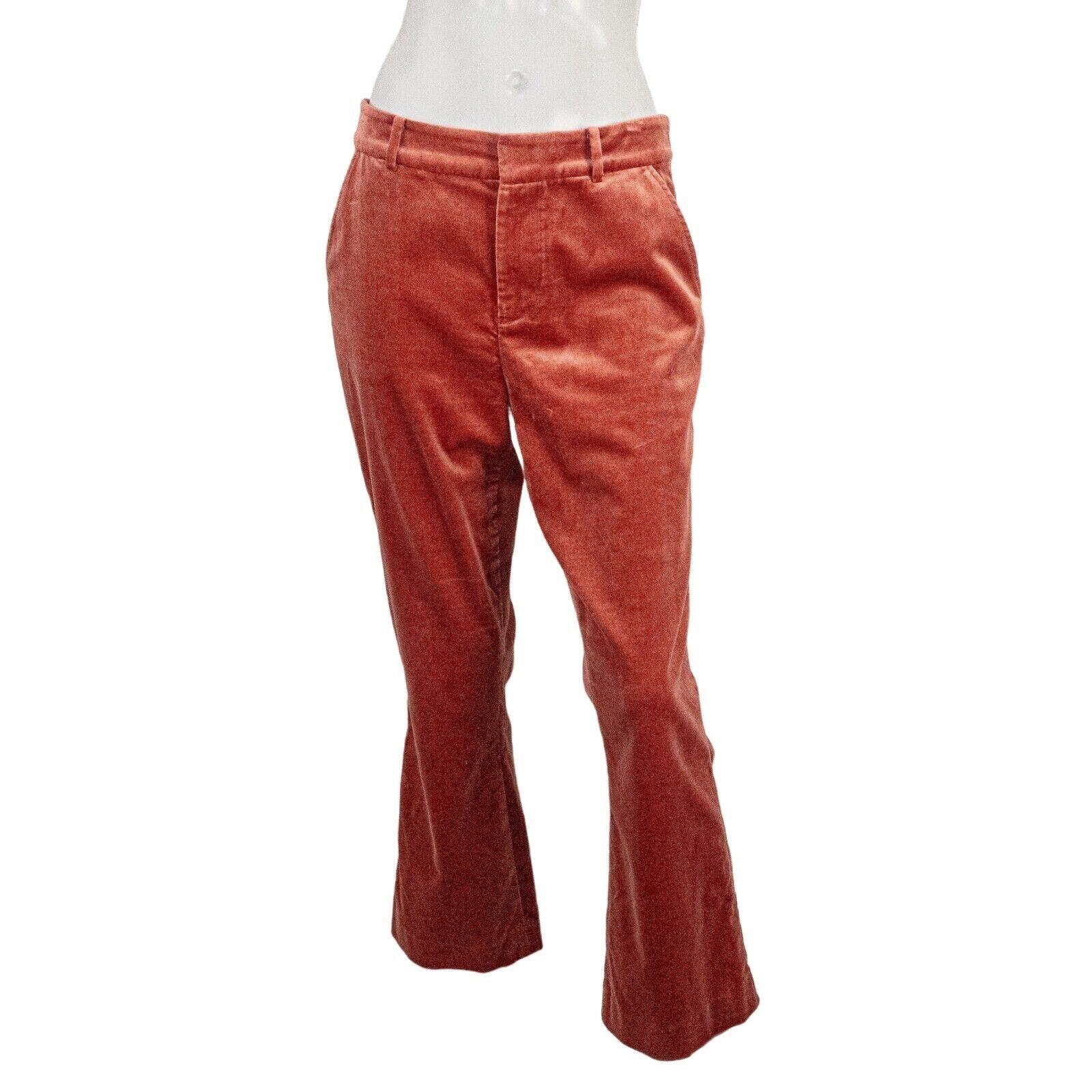 Frame Denim Women's Cropped Flare Velvet Pants In Spice Red (Size 28)