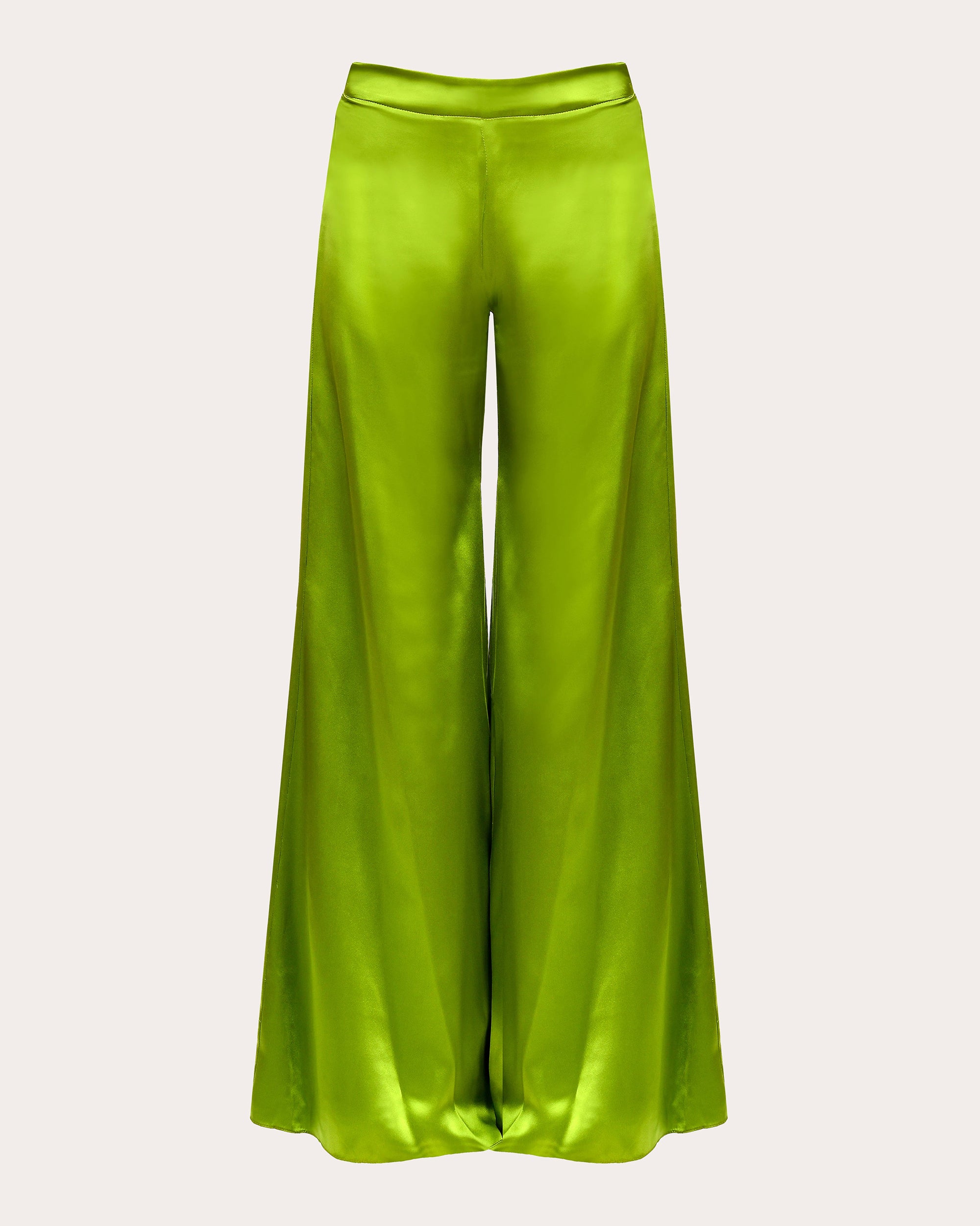 Francesca Miranda Women's Anderson Wide-Leg Silk Pants in Green