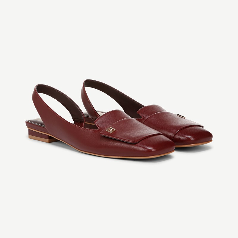 Franco Sarto Franco Teagan Slingback Shoes (Berry Red Leather) 10.0 M Square Toe