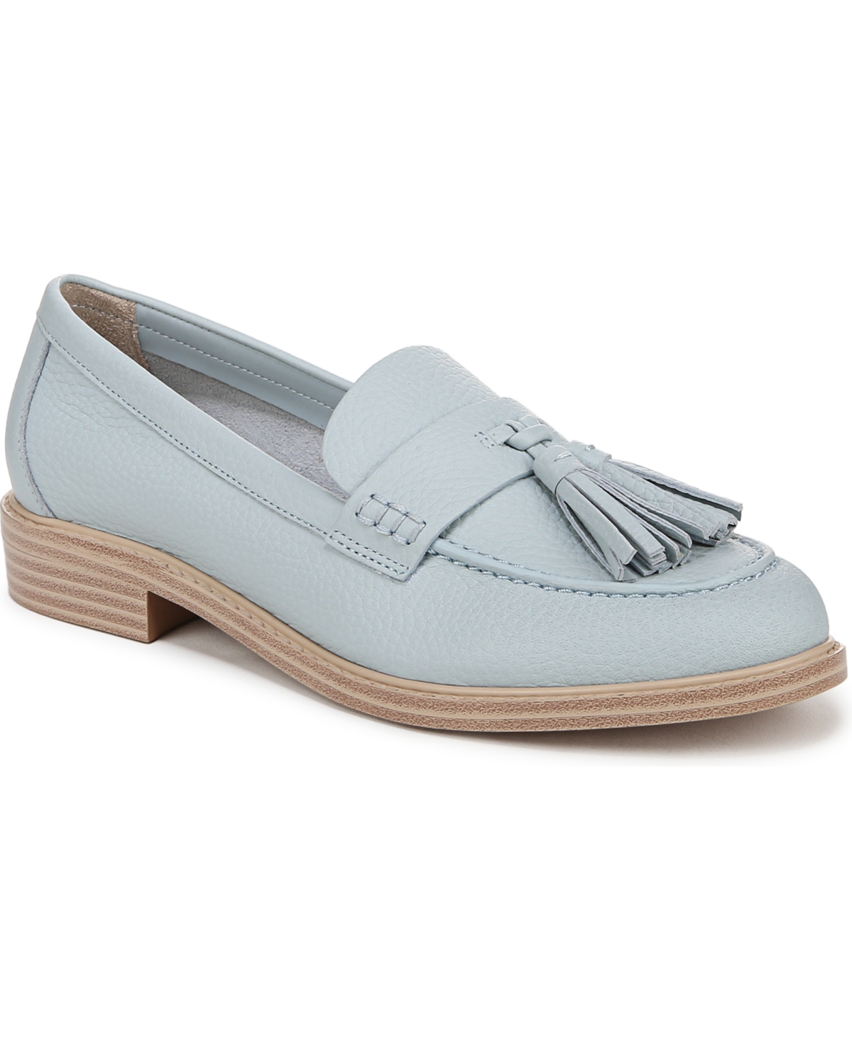 Franco Sarto Women's Carolyn Low Profile Tassel Loafers - Soft Blue Leather