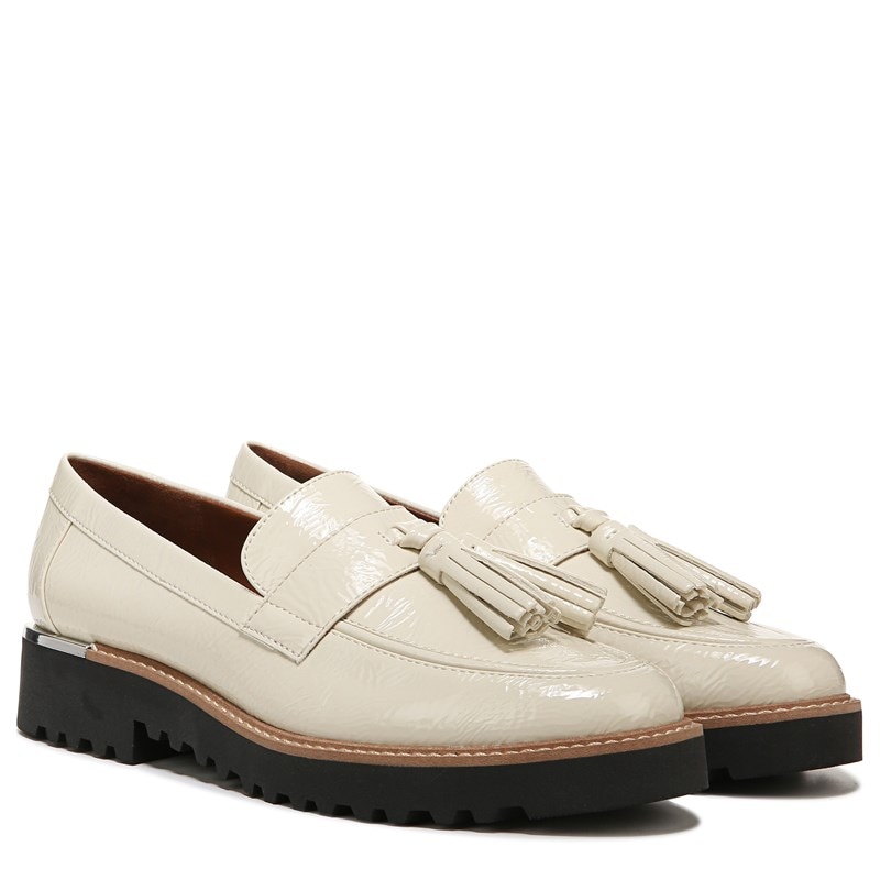 Franco Sarto Women's Carolynn Tassel Loafers (Putty White Patent Synthetic) - Size 10.0 M