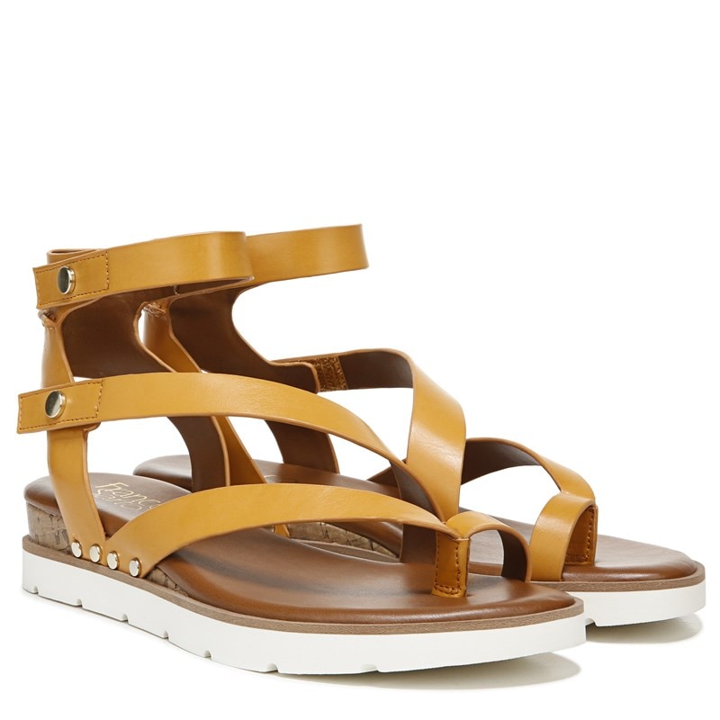 Franco Sarto Women's Daven Gladiator Sandals (Goldenrod Faux Leather) - Size 7.0 M