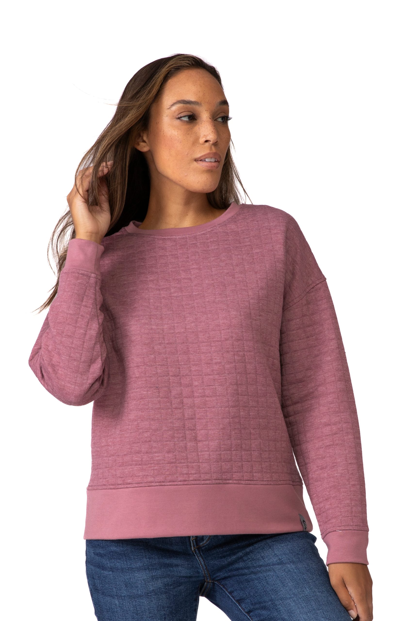 Free Country Women's Pink Knit Long Sleeve Sweatshirt (Xx-large) | H36LAF4805BLSSM XXL