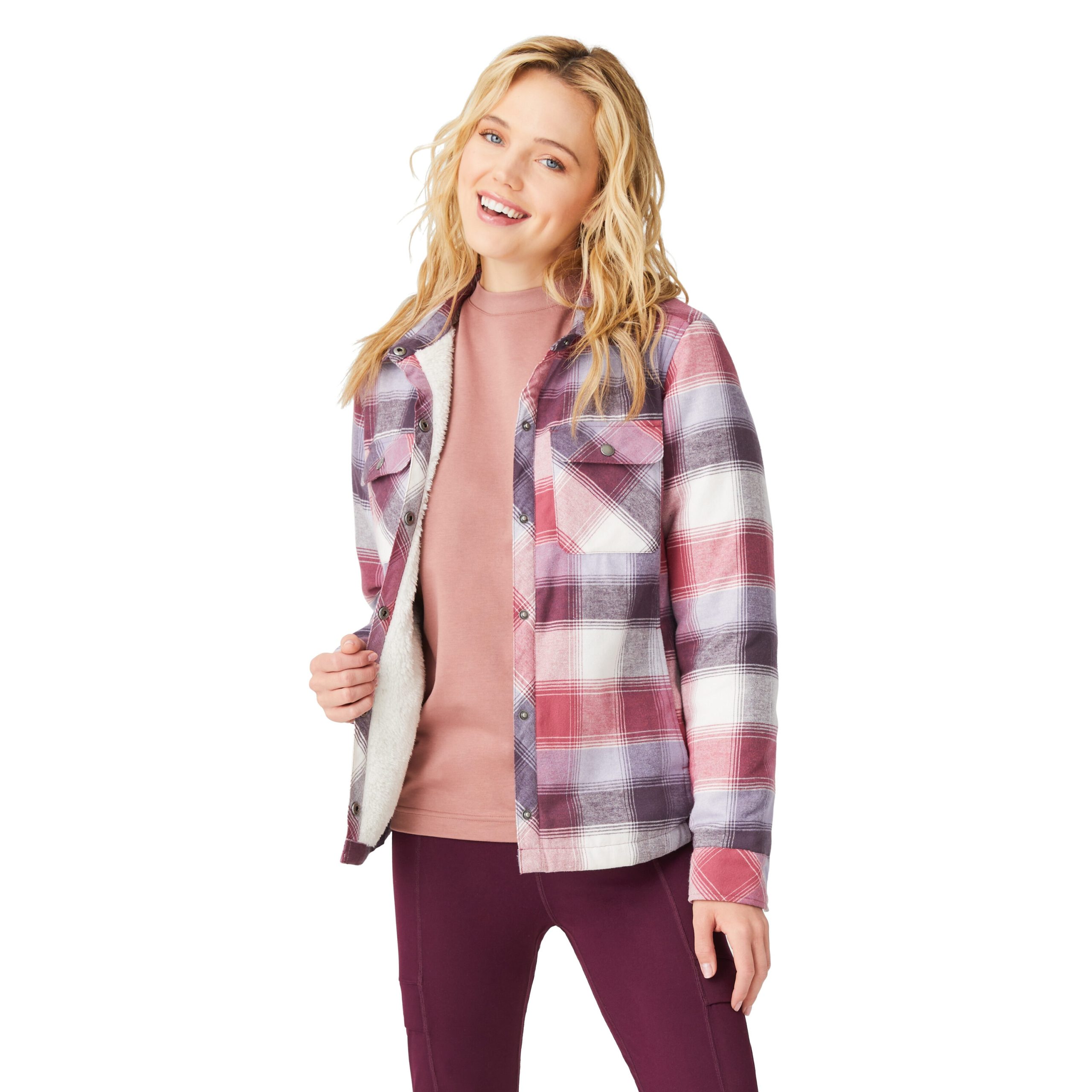 Free Country Women's Red Clay Plaid Light Weight Flannel Insulated Panel Jacket (2Xl) | 324LOF12432