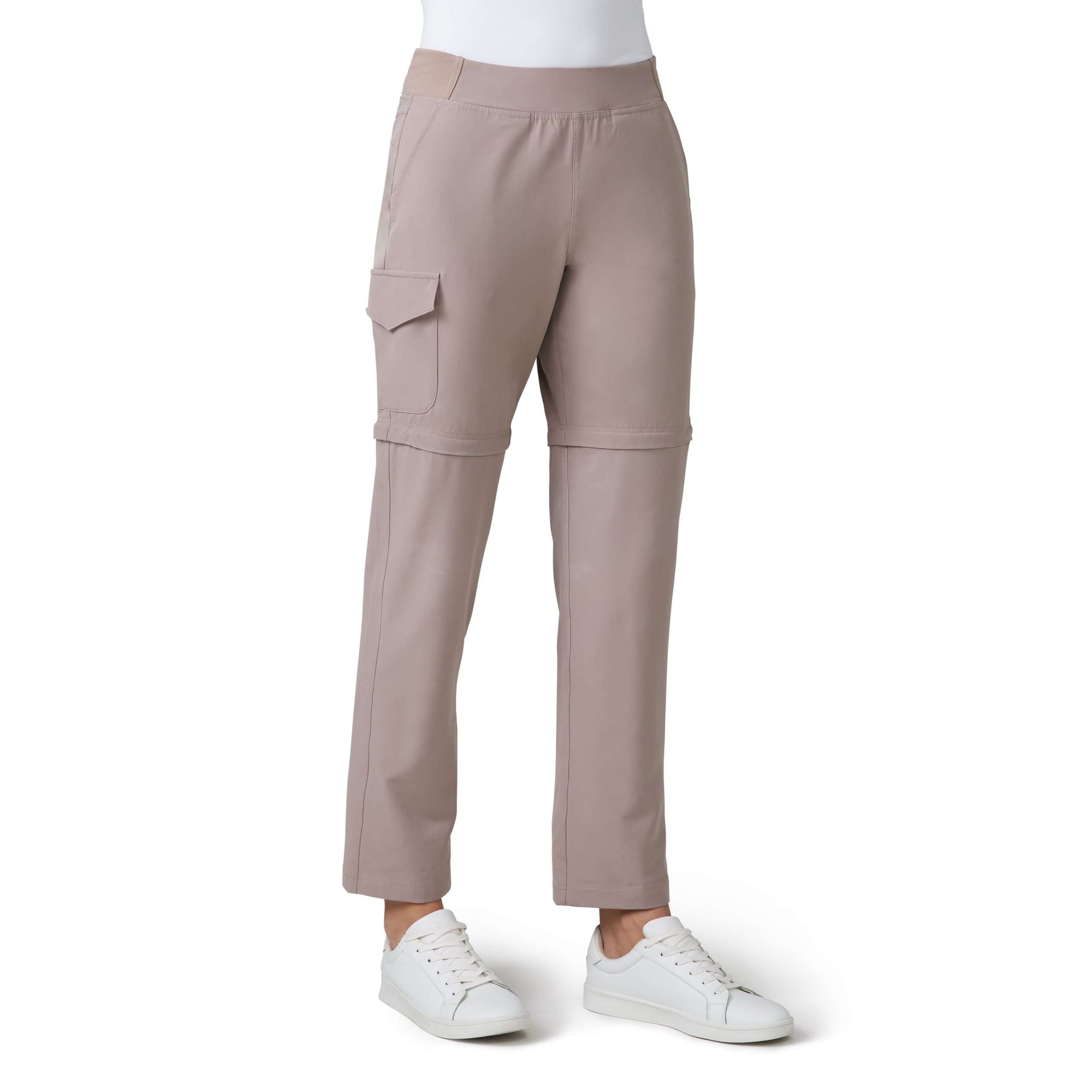 Free Country Women's Tapered Fit Tan Knit Cargo work pants ( Large ) in Gold | J54LAS4976TANL