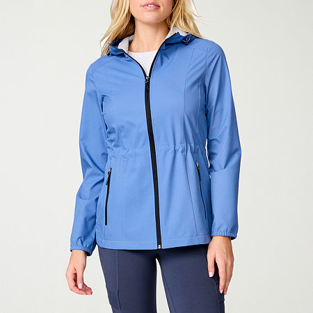 Free Country Womens Water Resistant Lightweight Raincoat, Large, Blue