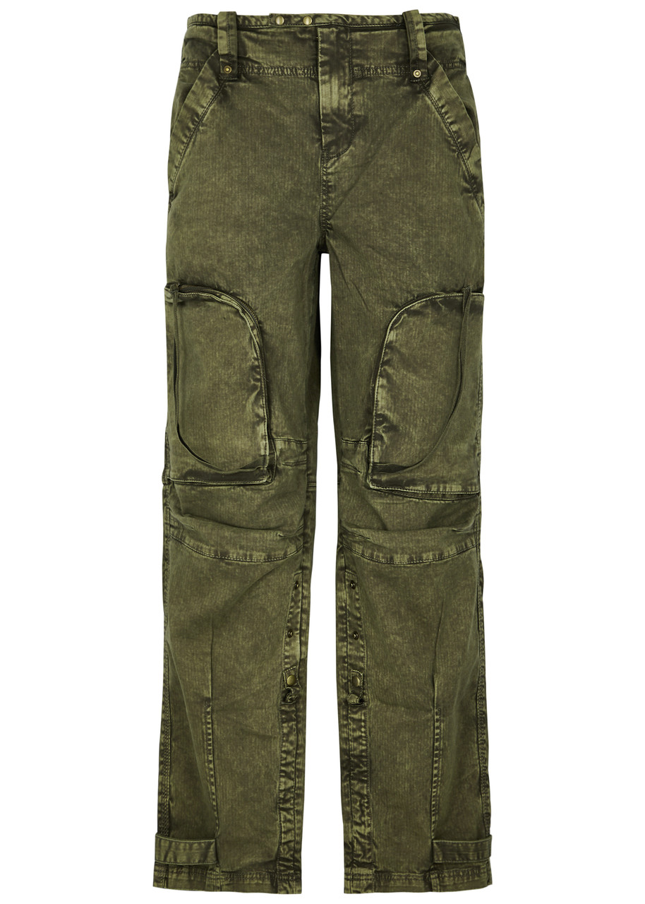 Free People Can't Compare Stretch-cotton Cargo Trousers - Olive - XS (UK 4-6 / XS) - XS (UK 4-6 /xS)