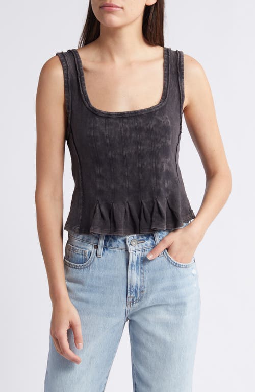 Free People Roller Peplum Tank Top in Black at Nordstrom, Size X-Small