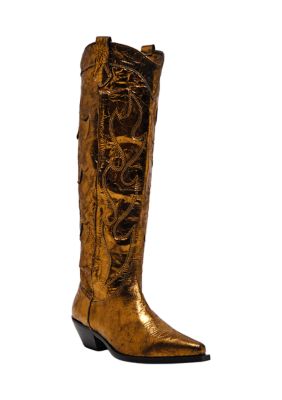 Free People Women's Moody Metallic Cowboy Boots, 7M