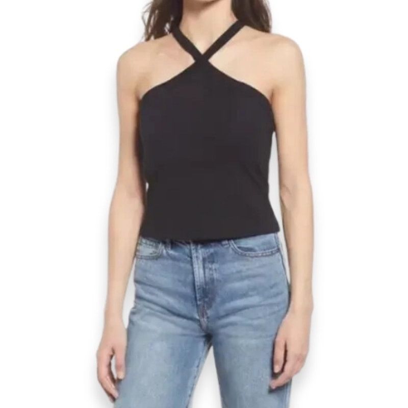 French Connection Halter Neck Top Sleeveless Black W XL Nwt, Women's