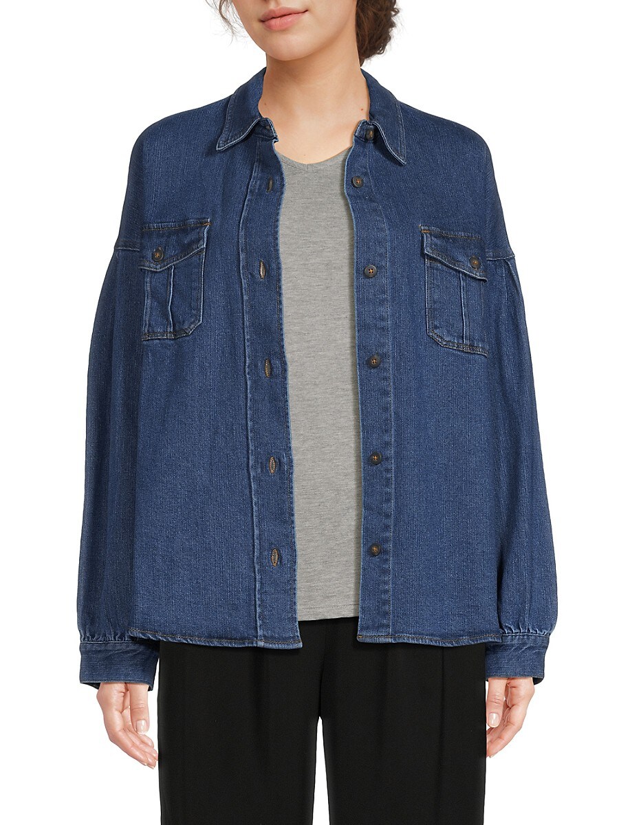 French Connection Women's Penelope Drop Shoulder Denim Jacket - Medium Vintage - Size XS