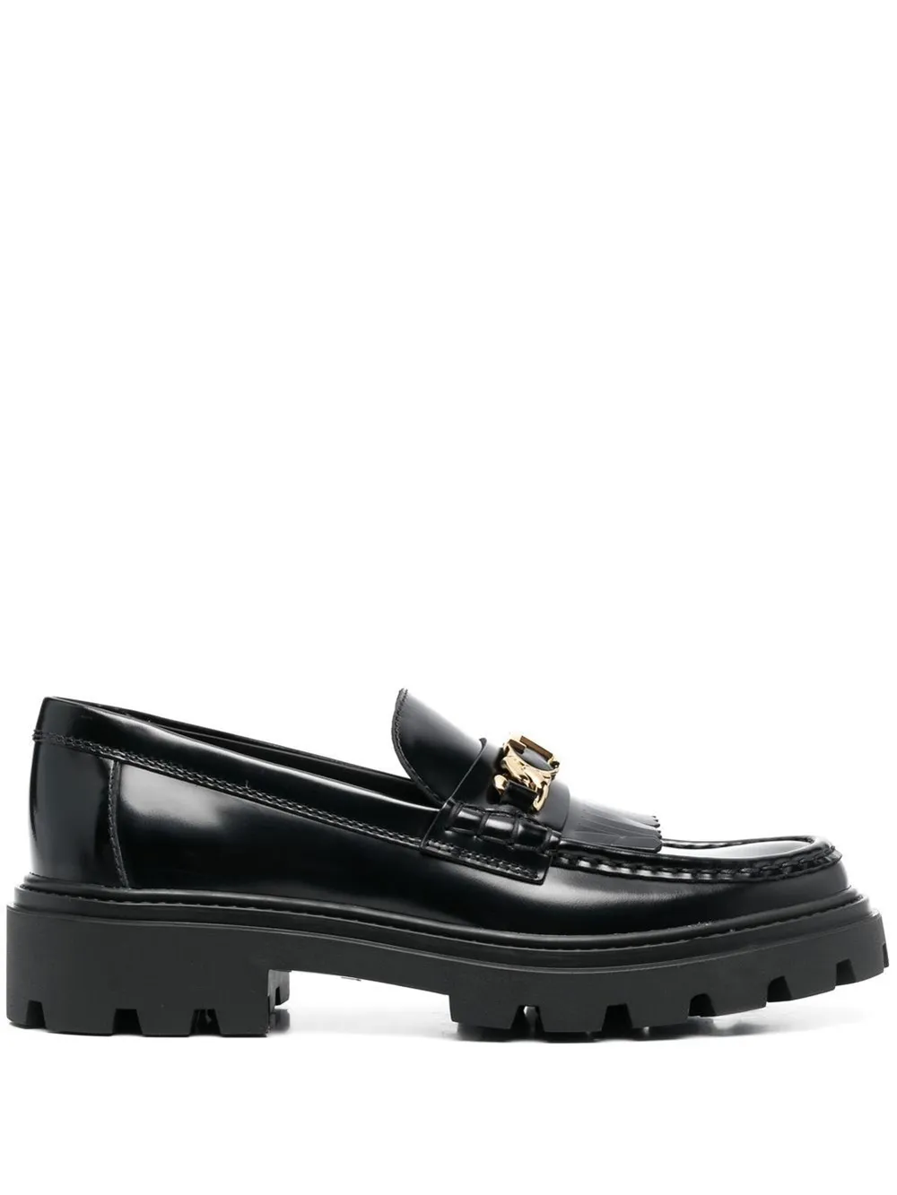 Fringed leather loafers