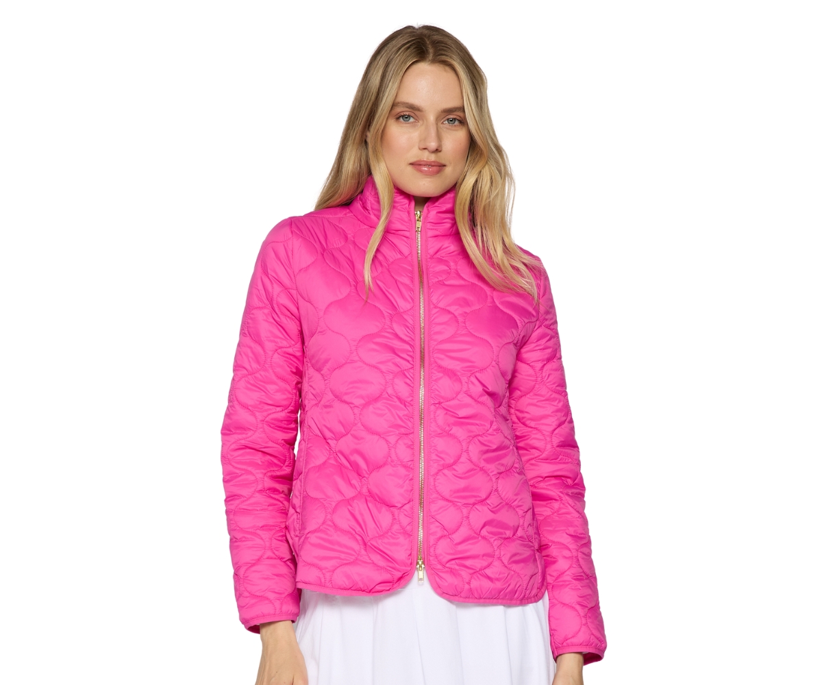 G Lifestyle Clothing Women's G Lifestyle Double Zip Padded Jacket - Hot pink