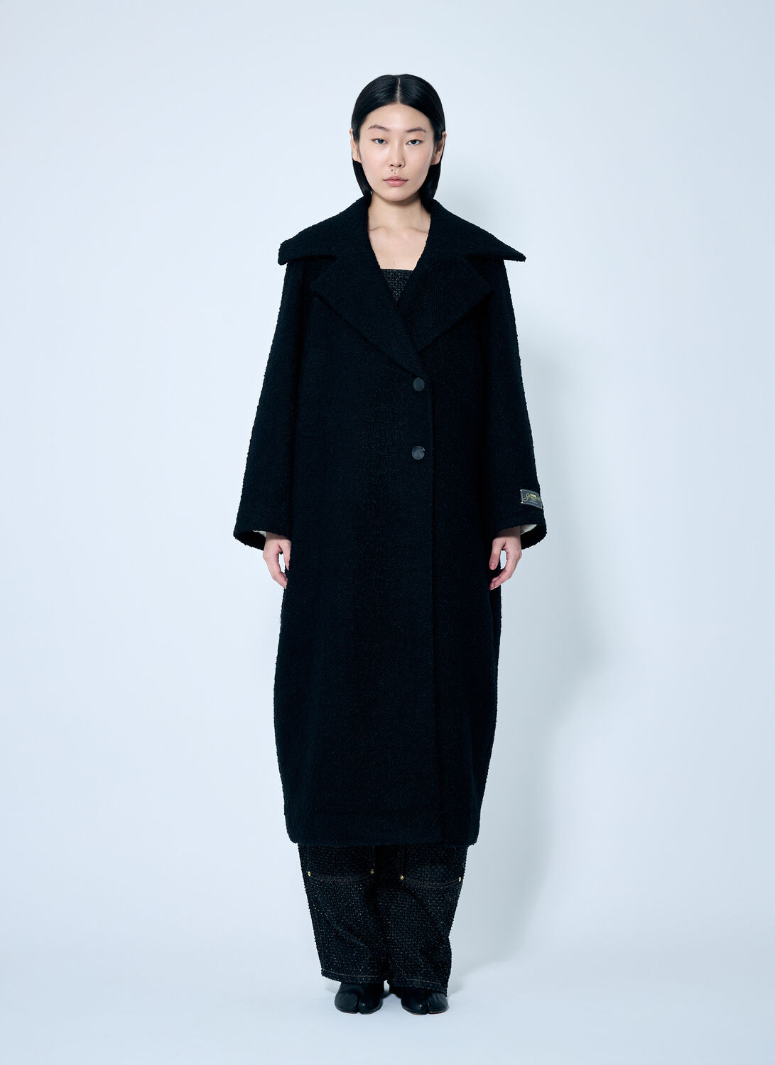 GANNI Boucle Wool Coat - Woman Coats Black S - M