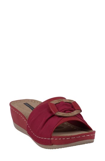 GC SHOES Ellen Platform Wedge Slide Sandal in Red at Nordstrom Rack, Size 6