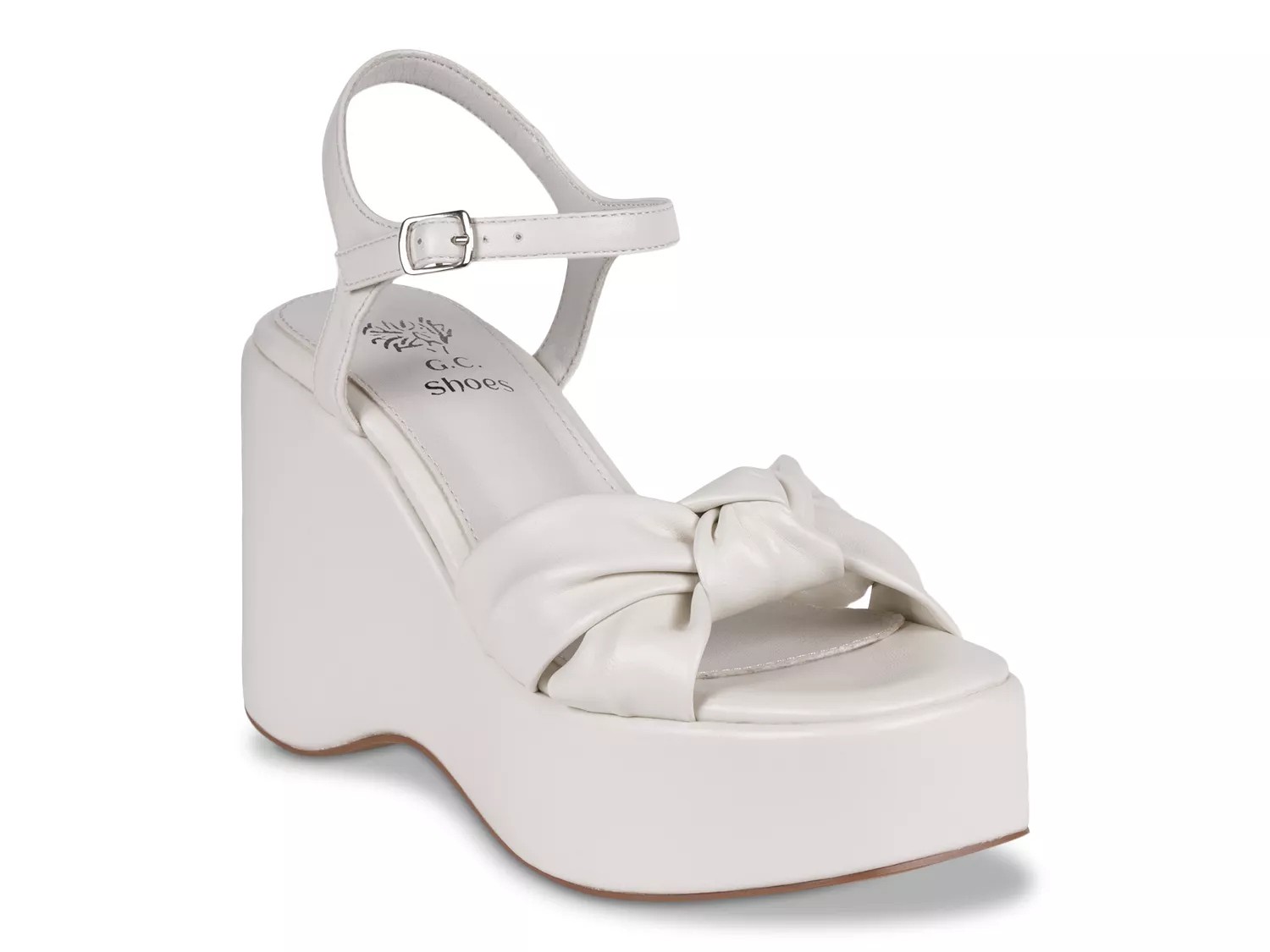 GC Shoes Analia Platform Sandal | Women's | Ice White | Size 7.5 | Heels | Sandals | Ankle Strap